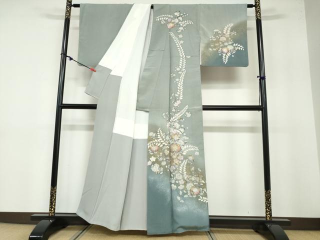 平和屋着物●訪問着 絞り 辻が花 暈し染め 金彩 正絹 逸品 DABB0576ud