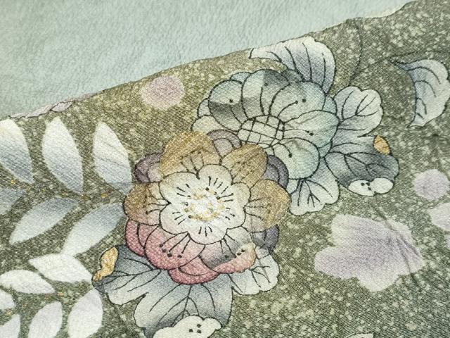 平和屋着物●訪問着 絞り 辻が花 暈し染め 金彩 正絹 逸品 DABB0576ud