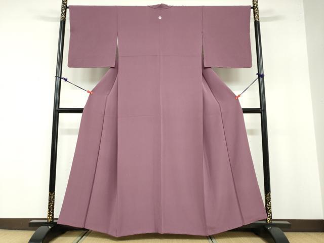 平和屋着物●上質な色無地 紫鳶色 正絹 逸品 DABB0587ud