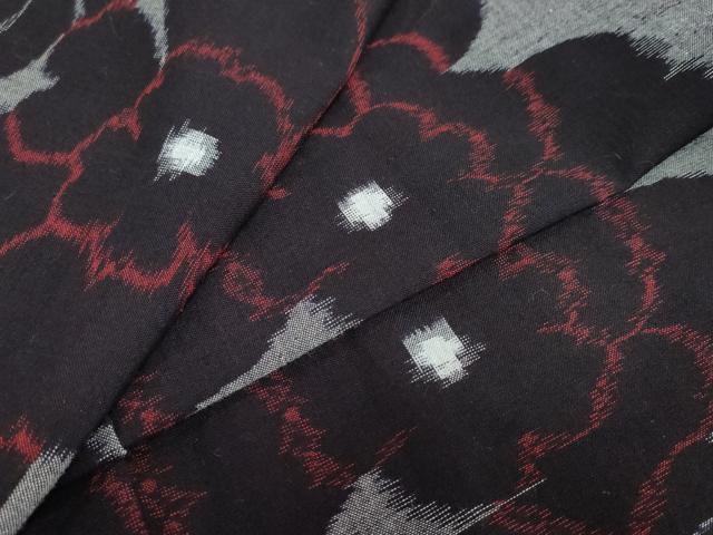 平和屋着物●久留米絣 単衣 花尽くし文 綿 逸品 DABB0615ud