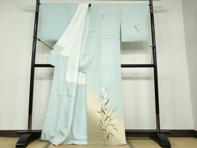 平和屋着物●史上初の女性友禅師 京都府伝統産業優秀技術者 京の名工 岡山武子 訪問着 草花文 暈し染め さが美扱い 正絹 逸品 DABB0639ud