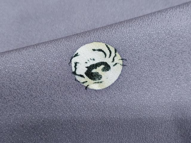 平和屋着物●北大路魯山人 小紋 草花丸文 蟹 蝙蝠 正絹 逸品 未使用 DABB0719ud