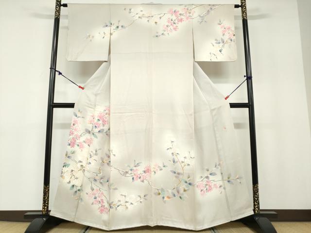 平和屋着物●訪問着 友禅 作家物 枝花文 正絹 逸品 DABB0790ud