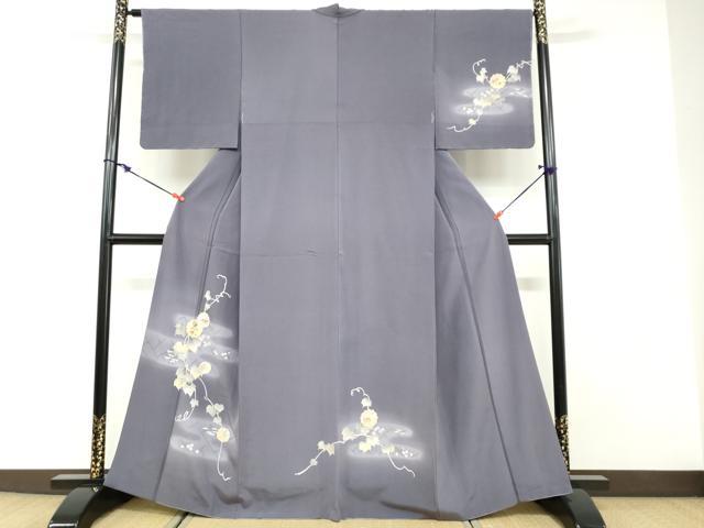 平和屋着物●訪問着 蔦の葉草花文 暈し染め 金彩 正絹 逸品 DABB0805ud
