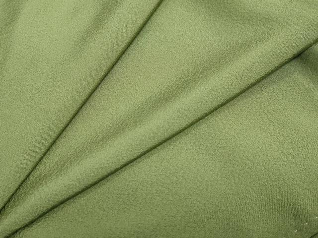 平和屋着物●上質な色無地 草色 正絹 逸品 DABB0811ud