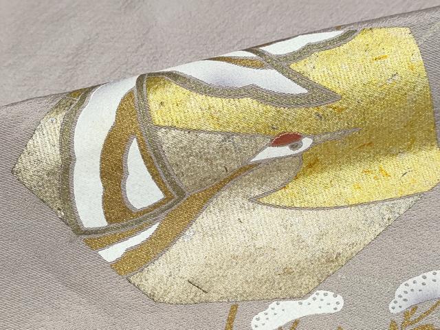 平和屋着物●豪華色留袖 駒刺繍 飛鶴蔦の葉草花文 暈し染め 金彩 正絹 逸品 DABB0858ud