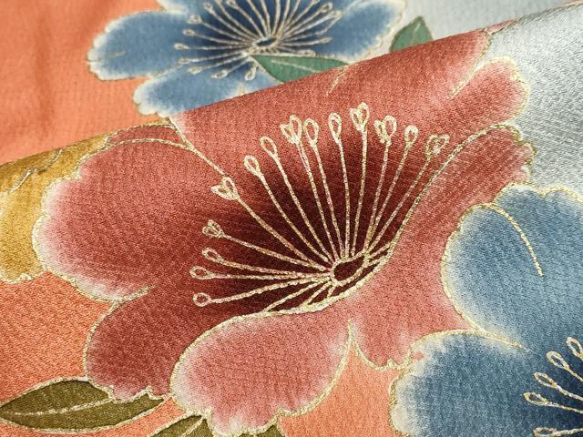 平和屋着物●豪華振袖 駒刺繍 花蝶文 金彩 正絹 逸品 DABB0996ud