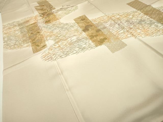 平和屋着物▼訪問着 刺繍 短冊吉祥花文 暈し染 金銀彩 鈴乃屋扱い 正絹 逸品 DABB1307fe