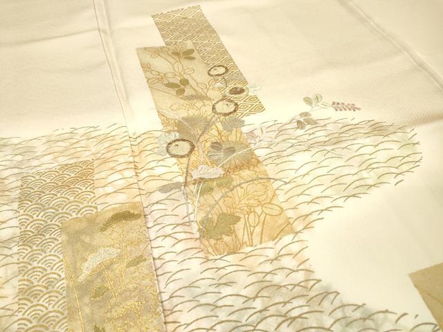 平和屋着物▼訪問着 刺繍 短冊吉祥花文 暈し染 金銀彩 鈴乃屋扱い 正絹 逸品 DABB1307fe