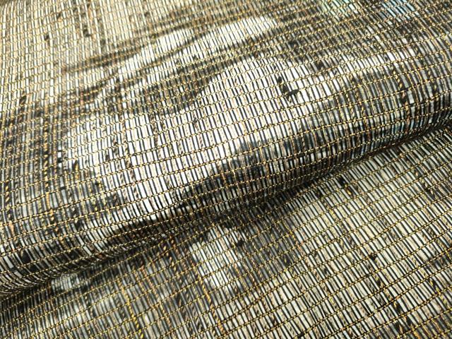 平和屋着物▽六通柄袋帯 スリーシーズン 春夏秋 紙布 跳兎 千鳥 金糸 正絹 逸品 DABB1434fe