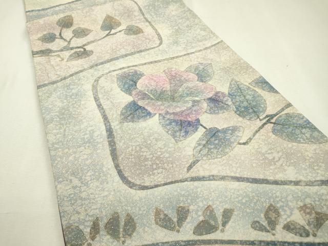 平和屋着物▼博多織 鵬翔 太鼓柄袋帯 ふくれ織 枝花 金彩 金通し地 正絹 逸品 DABB1462fe
