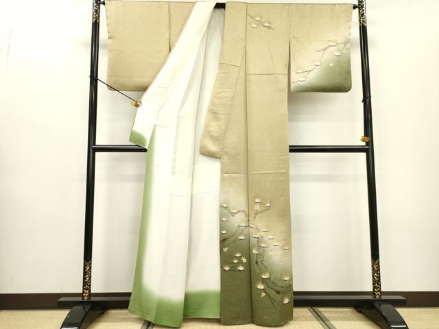平和屋着物▼訪問着 手描き 松 宝尽くし 暈し染 金銀彩 正絹 逸品 DABB1481fe