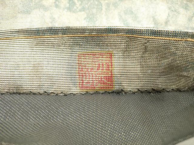 平和屋着物▼太鼓柄袋帯 作家物 螺鈿箔 箔散らし 銀彩 正絹 逸品 DABB1726fe