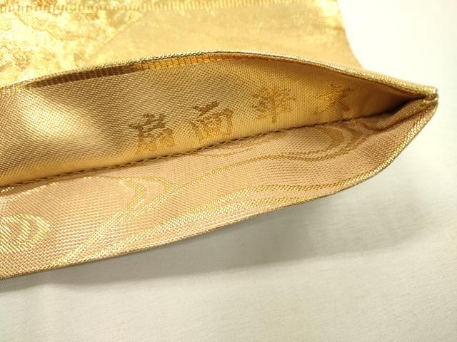 平和屋着物▼佐賀錦 六通柄袋帯 扇面華文 金糸 正絹 逸品 DABB1828fe