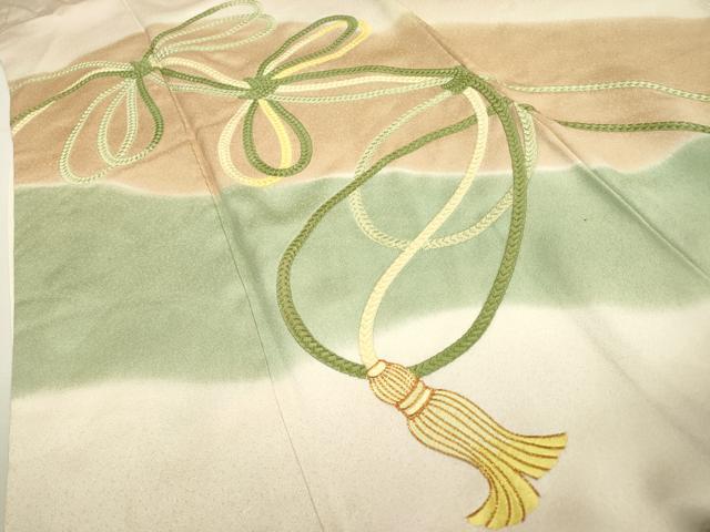 平和屋着物▼豪華色留袖 駒刺繍 総刺繍 結び紐 正絹 逸品 DABB1923fe