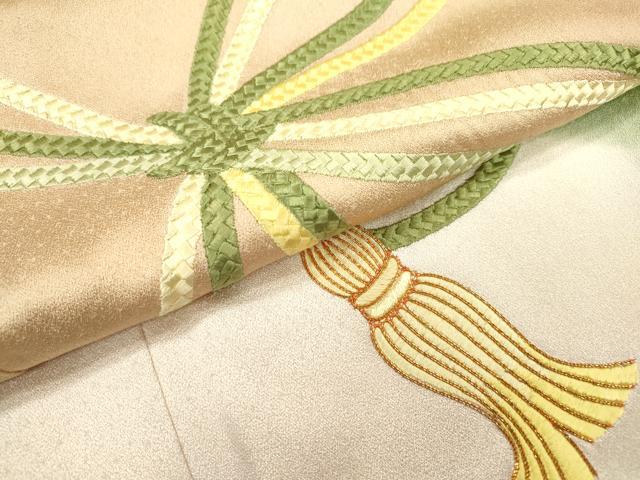 平和屋着物▼豪華色留袖 駒刺繍 総刺繍 結び紐 正絹 逸品 DABB1923fe