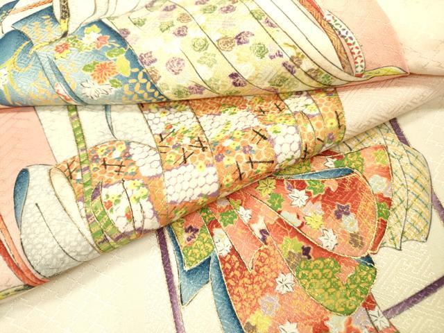 平和屋着物▼上質な小紋 誰が袖花文 暈し染 金彩 正絹 逸品 DABB1941fe