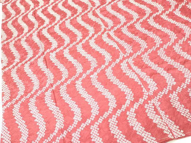 平和屋着物□上質な小紋 総絞り 流水文 松坂屋扱い 正絹 逸品 未