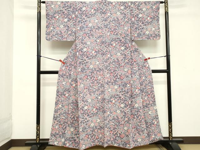 平和屋着物■上質な小紋 草花文 暈し染め 正絹 逸品 DABB2254cd