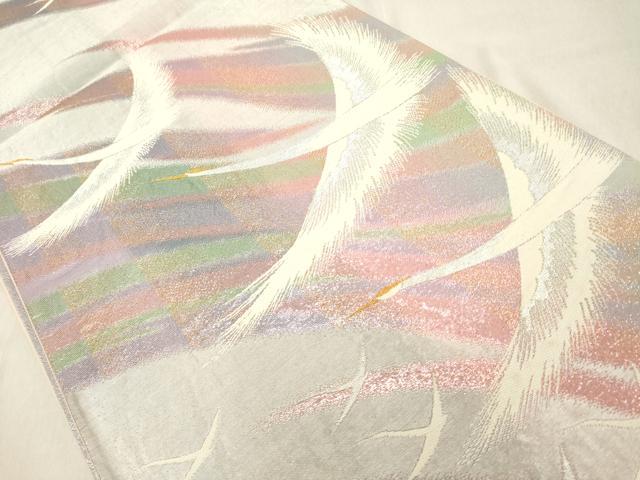 平和屋着物◎六通柄袋帯 飛鶴文 金銀糸 正絹 逸品 DABB2309cd