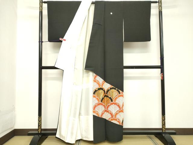 平和屋着物■豪華黒留袖 駒刺繍 青海波 正絹 逸品 DABB2455cd