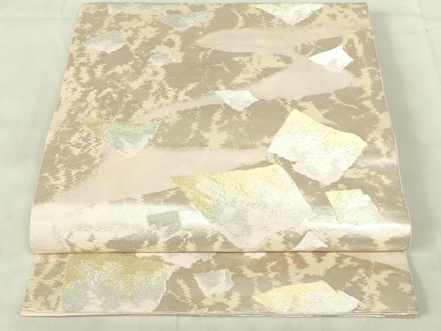 平和屋着物◎六通柄袋帯 箔散らし文 金銀糸 正絹 逸品 DABB2696qp