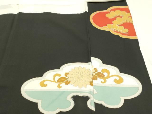 平和屋着物■豪華黒留袖 駒刺繍 梅 松 正絹 逸品 DABB2857qp