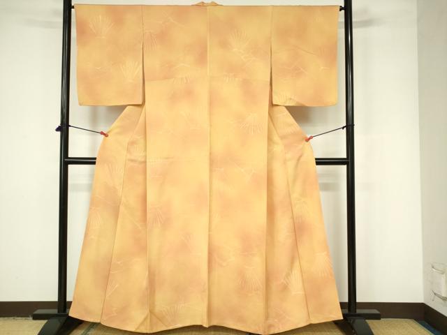 平和屋着物■上質な小紋 松葉文 地紋おこし 暈し染め 正絹 逸品 DABB2982qp