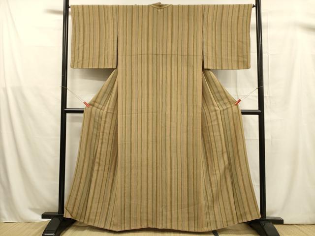 平和屋着物■上質な小紋 間道 鬼しぼ縮緬 正絹 逸品 DABB3038cm