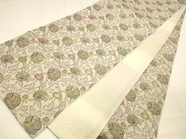 平和屋着物●両面　全通柄袋帯　更紗花唐草文　吉祥文　正絹　逸品　DABB3168cm 平和屋着物○両面 全通柄袋帯 更紗花唐草文 吉祥文 正絹