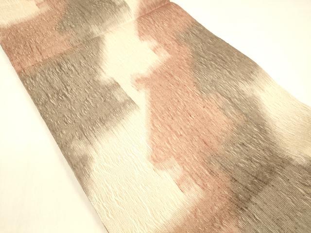 平和屋着物▽全通柄袋帯 スリーシーズン 春夏秋 櫛織 抽象文様 正絹 逸品 DABB3212cm