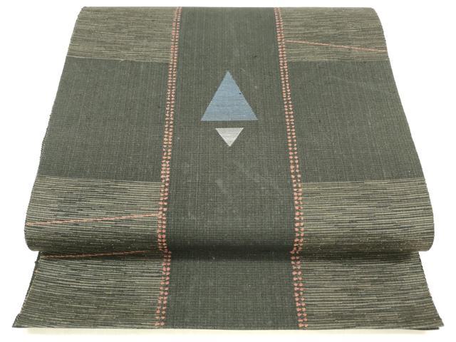 平和屋着物*夏物 八寸名古屋帯 幾何学間道 正絹 逸品 DABB3219cm