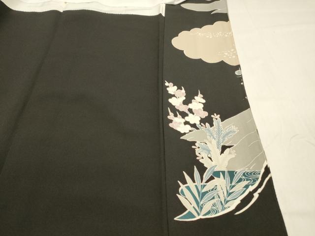 平和屋着物■豪華黒留袖 駒刺繍 風景文 松竹梅 金彩 正絹 逸品 DABB3354cm