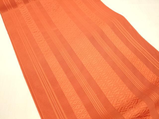 平和屋着物*夏物 本場筑前博多織 八寸名古屋帯 紗献上 緋色 正絹 逸品 DABB3438cm