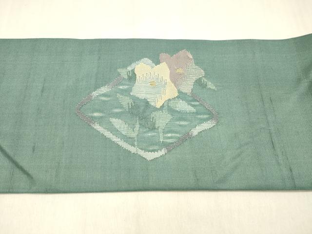 平和屋着物*夏物 九寸名古屋帯 作家物 草花文 正絹 逸品 DABB3448cm