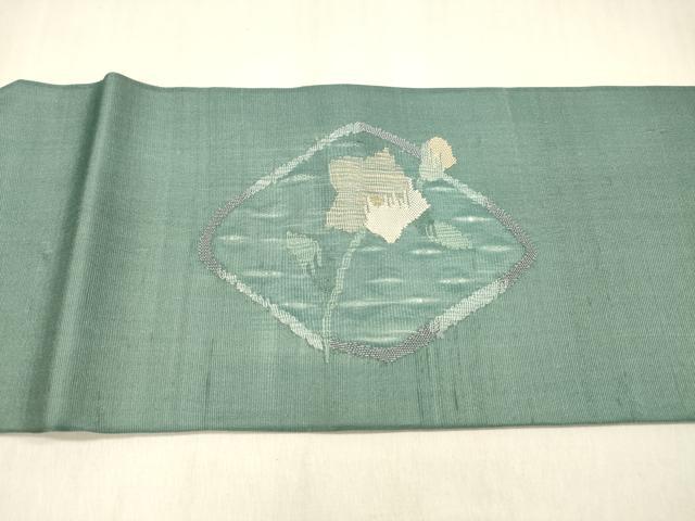 平和屋着物*夏物 九寸名古屋帯 作家物 草花文 正絹 逸品 DABB3448cm