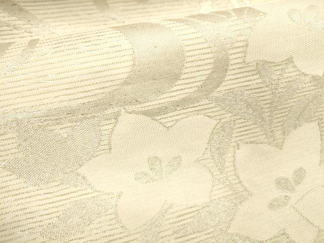 平和屋着物*夏物 九寸名古屋帯 流水草花文 銀糸 正絹 逸品 DABB3481cm