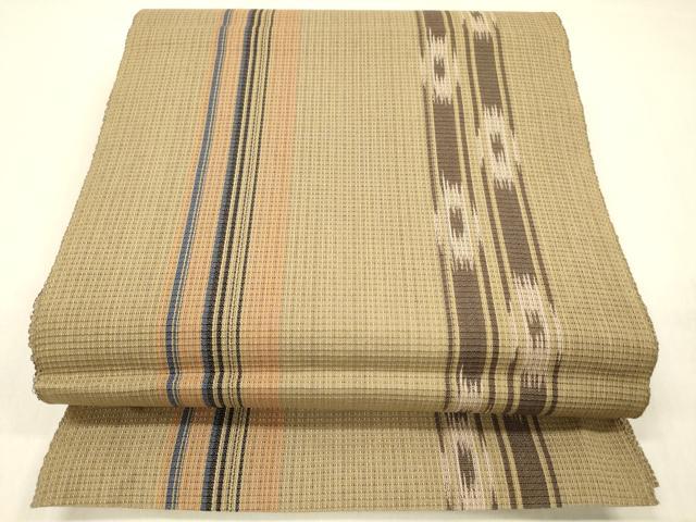 平和屋着物*夏物 八寸名古屋帯 ミンサー柄 正絹 逸品 DABB3497cm