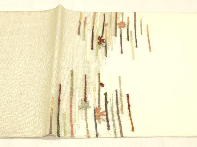 平和屋着物*夏物 太鼓柄袋帯 横段花文 正絹 逸品 DABB3592cm