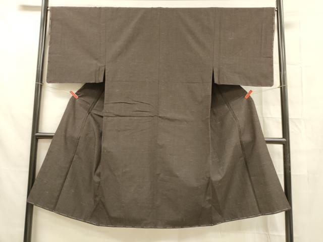 平和屋着物■男性 紬 赤墨色 正絹 逸品 DABB3653cm