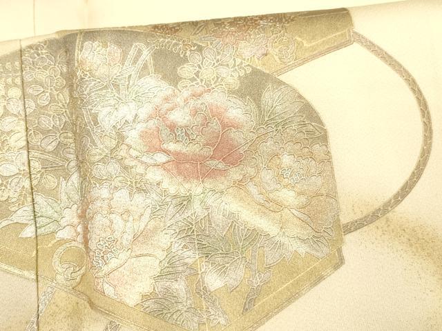 平和屋着物■訪問着 文箱花文 暈し染め 金銀彩 やまと誂製 正絹 逸品 DABB3676cm