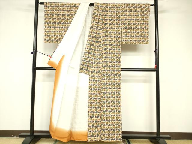 平和屋着物■上質な小紋 抽象文様 正絹 逸品 未使用 DABB3750cm