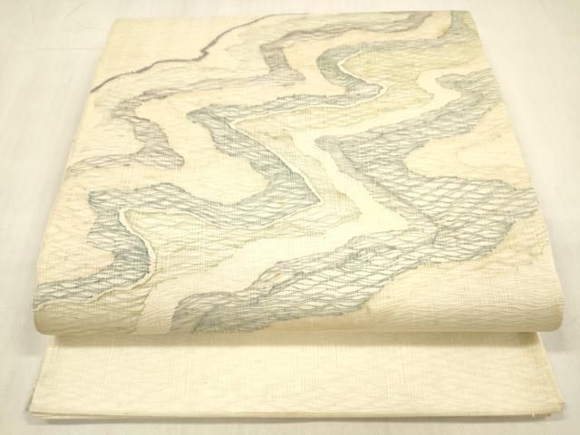 平和屋着物*夏物 太鼓柄袋帯 流水文 正絹 逸品 DABB3795cm