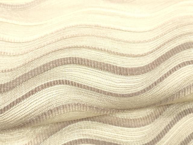 平和屋着物*夏物 太鼓柄袋帯 よろけ縞 銀糸 正絹 逸品 DABB3804cm