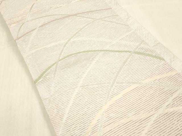 平和屋着物*夏物 六通柄 京袋帯 草葉文 銀糸 DABB3835cm