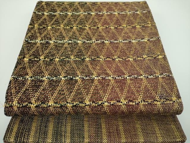 絹 袋帯☆【ひなや工房 くむ・あむ・おる】伊豆蔵明彦 唐組 金糸×紫 お太鼓柄 平和屋着物○ひなや工房 くむ・あむ・おる 伊豆蔵明彦 組織 太鼓柄袋帯