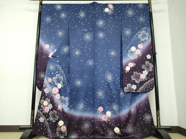 平和屋着物●豪華振袖　刺繍　舞桜　暈し染め　金彩　正絹　逸品　DABB4146ps 平和屋着物○豪華振袖 刺繍 舞桜 暈し染め 金彩 正絹 逸品 DABB4146ps