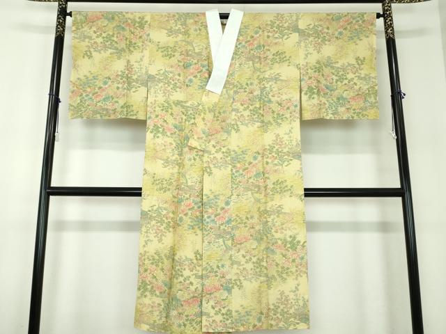 平和屋着物●上質な長襦袢 無双仕立て 花鳥風景 正絹 逸品 DABB4161ps