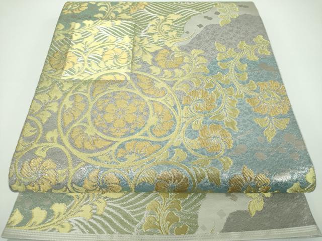 平和屋着物●西陣 川島織物 六通柄 本袋帯 花唐草文 金銀糸 正絹 逸品 DABB4171ps