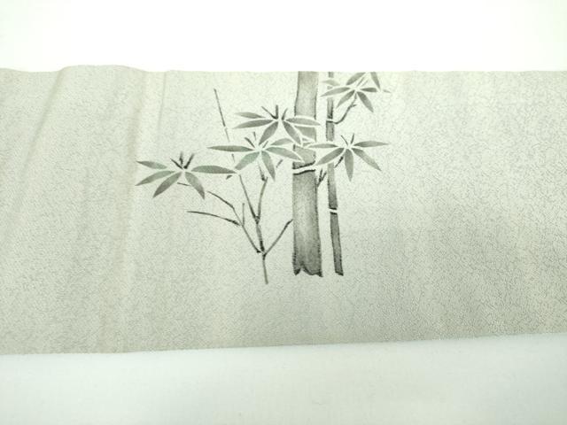 平和屋着物●九寸名古屋帯 手描き 虎 笹竹文 正絹 逸品 DABB4301ps
